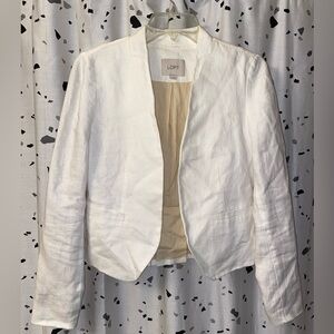 LOFT White Blazer Minimalist Cotton Suit Jacket